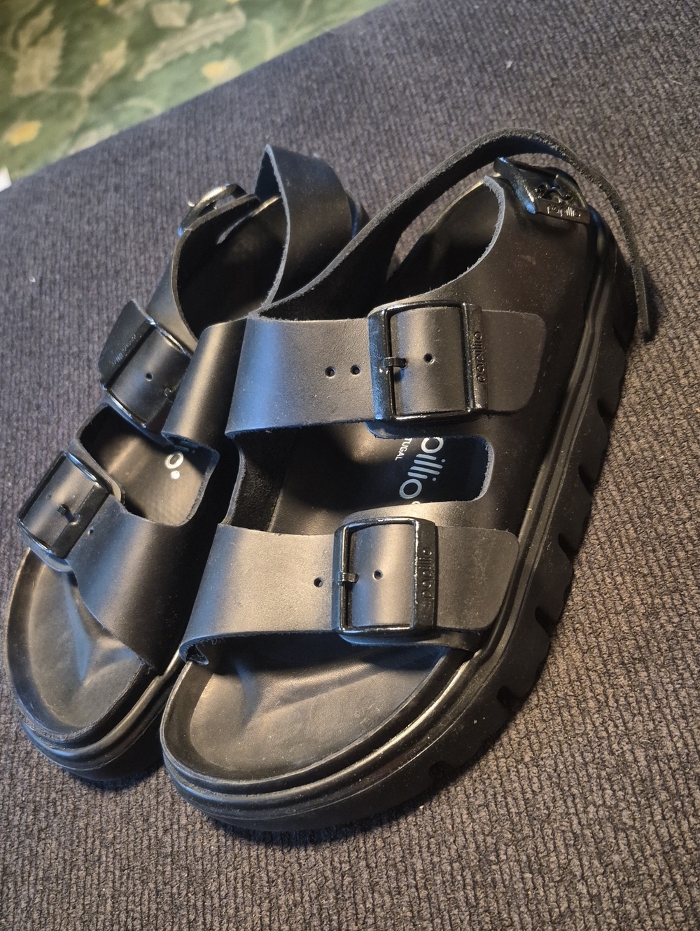 Papillio Black Double-Buckle Kids Sandals